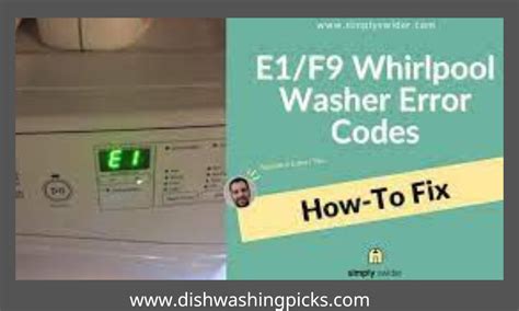 whirlpool f9 e1 error codes.